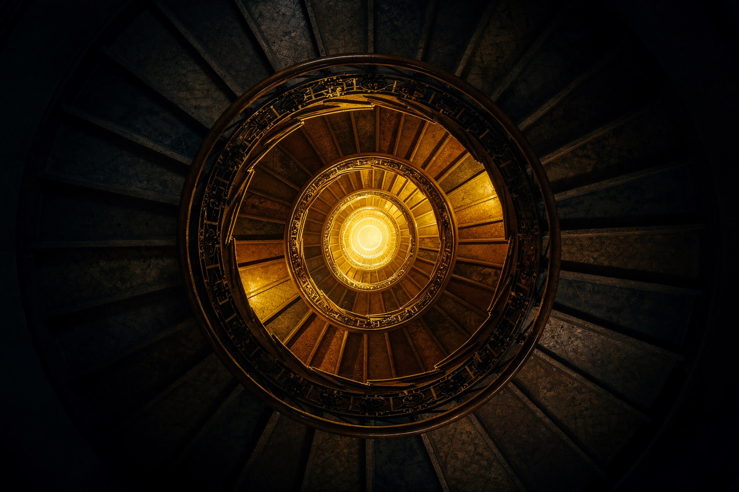 A spiral staircase — the geometry of turning and rising